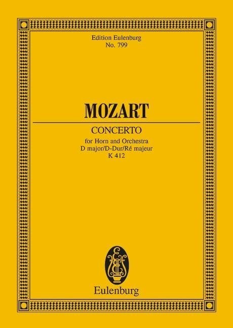 Mozart: Horn Concerto No. 1 D major KV 412 (Study Score) published by Eulenburg